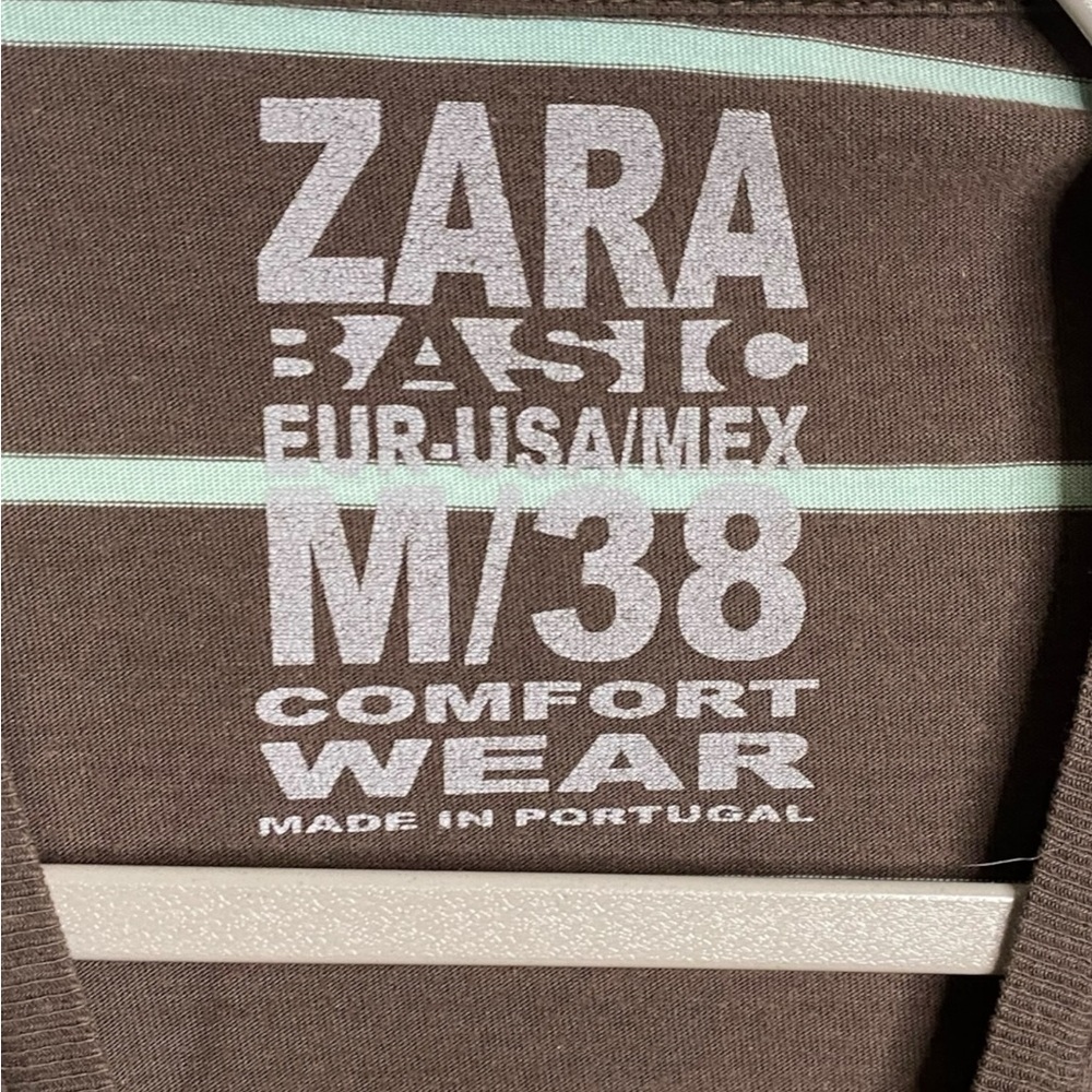 Zara Brown and White Striped Top - Picture 3 of 7